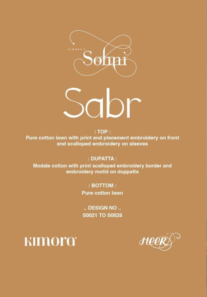 Heer Sabr By Kimora S0021-S0028 Designer Salwar Suits Catalog